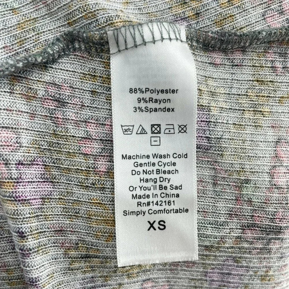 Lularoe Sweater Coat Women's Sz XS Midi Open Front Cardigan Knit Floral Purple - Picture 6 of 7